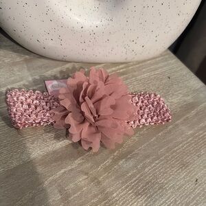 Pink Crochet Hair Accessory with Floral Embellishment‎